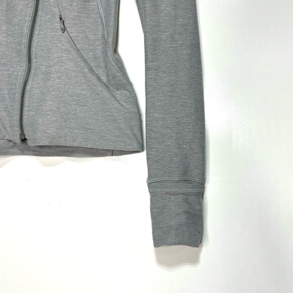 Lululemon Precision Jacket Heathered Battleship Gray Asymmetrical Full Zipper 4 - Picture 5 of 11